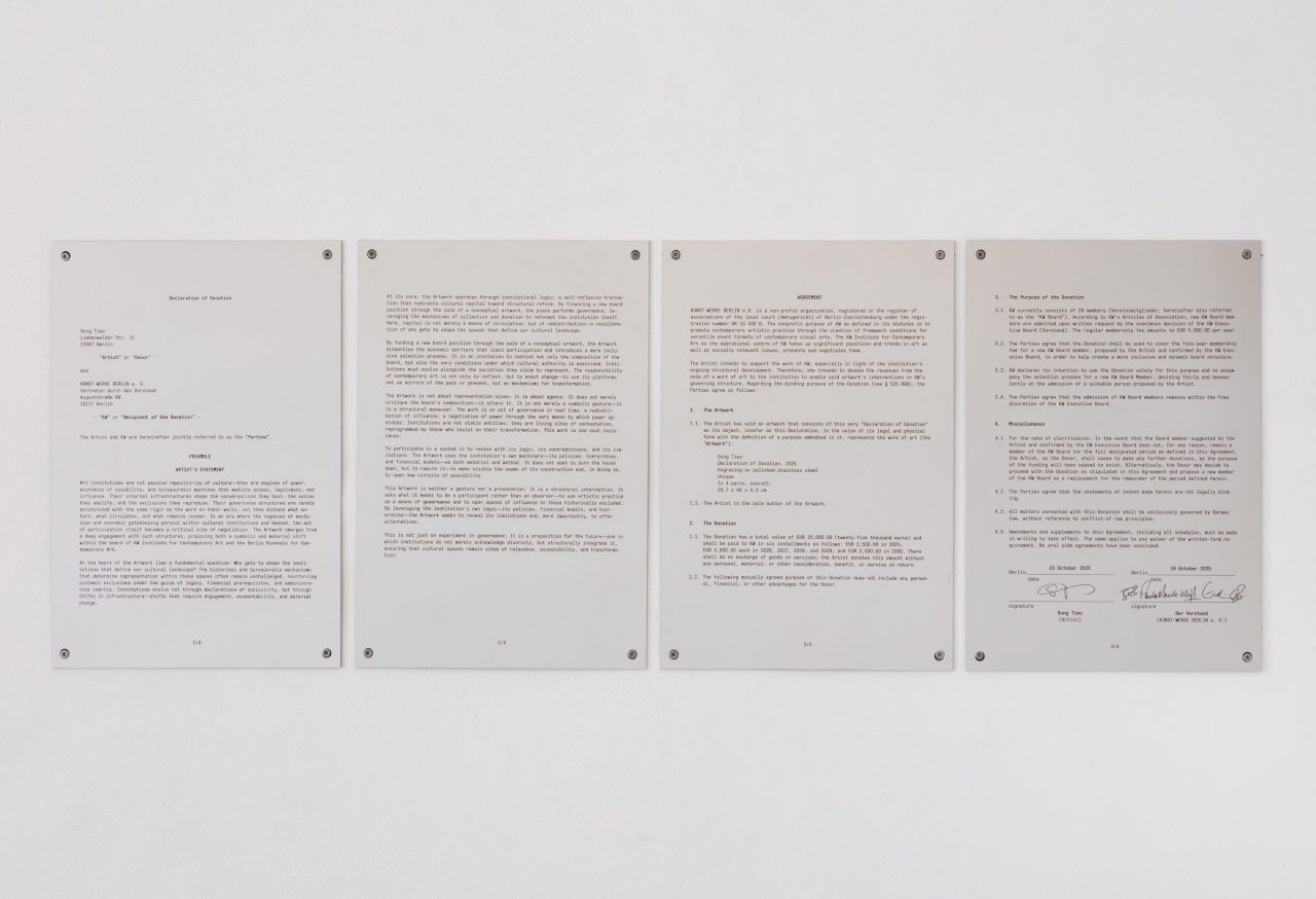Sung Tieu: Declaration of Donation (2025)